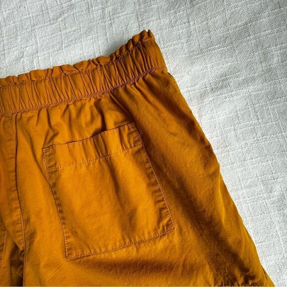 LOFT Paperbag Shorts 100% Cotton Gold Yellow High Waist Pockets SZ M - Picture 9 of 12